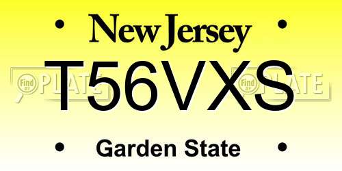 T56VXS New Jersey License Plate