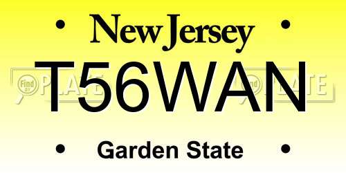 T56WAN New Jersey License Plate