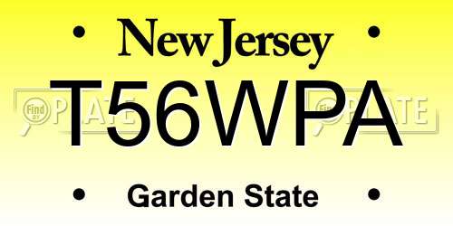 T56WPA New Jersey License Plate