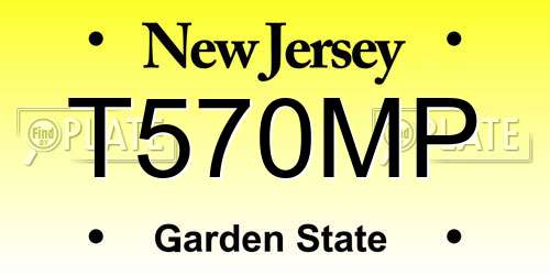 T570MP New Jersey License Plate