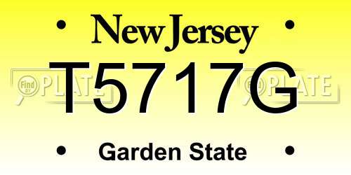 T5717G New Jersey License Plate