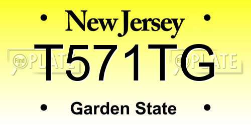 T571TG New Jersey License Plate