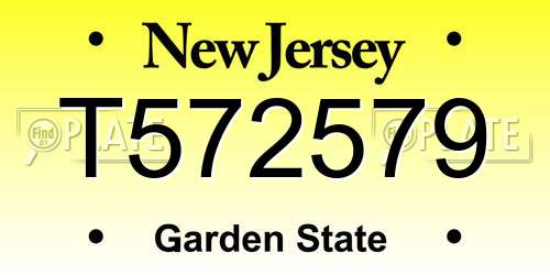 T572579 New Jersey License Plate