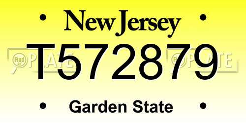 T572879 New Jersey License Plate