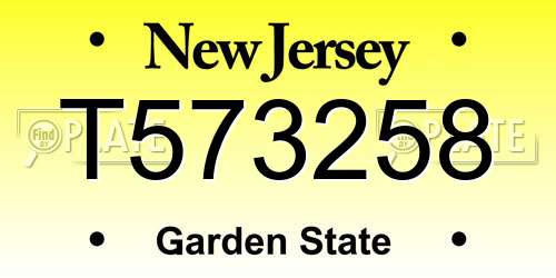 T573258 New Jersey License Plate
