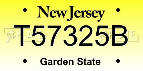 T57325B New Jersey License Plate