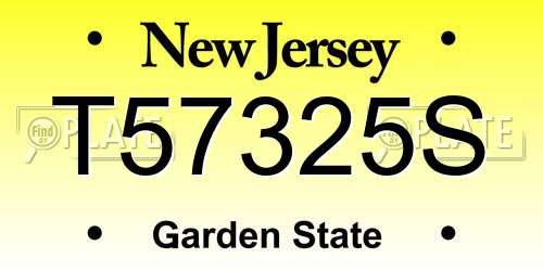 T57325S New Jersey License Plate