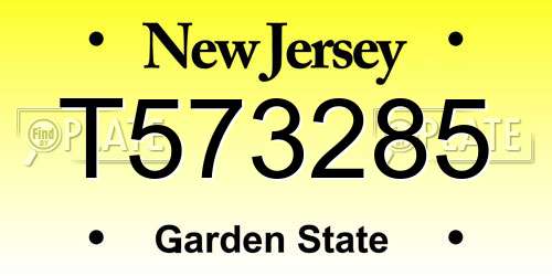 T573285 New Jersey License Plate