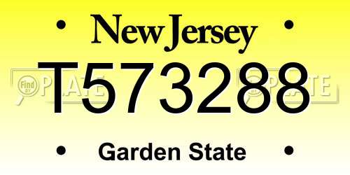 T573288 New Jersey License Plate