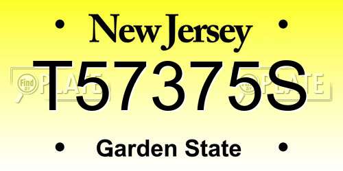 T57375S New Jersey License Plate