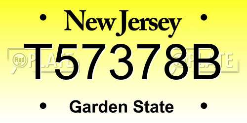 T57378B New Jersey License Plate