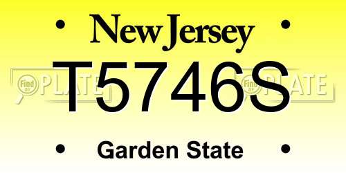 T5746S New Jersey License Plate