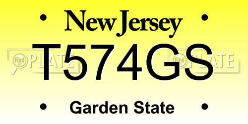 T574GS New Jersey License Plate