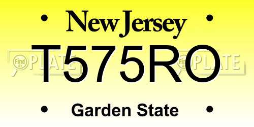 T575RO New Jersey License Plate