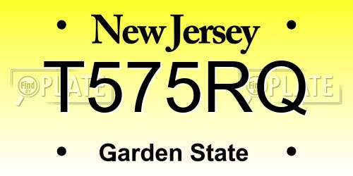 T575RQ New Jersey License Plate