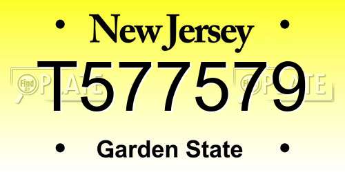 T577579 New Jersey License Plate