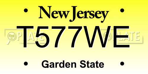 T577WE New Jersey License Plate