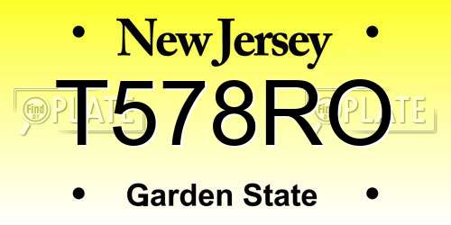 T578RO New Jersey License Plate
