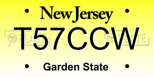 T57CCW New Jersey License Plate