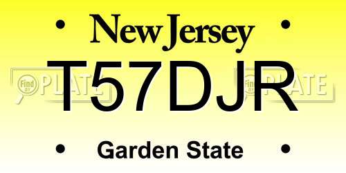 T57DJR New Jersey License Plate