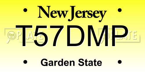 T57DMP New Jersey License Plate