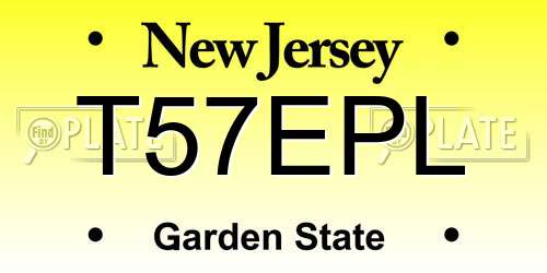 T57EPL New Jersey License Plate