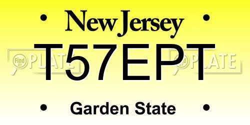 T57EPT New Jersey License Plate