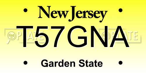T57GNA New Jersey License Plate