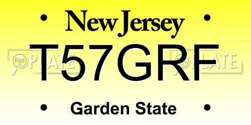 T57GRF New Jersey License Plate