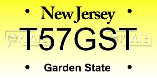 T57GST New Jersey License Plate