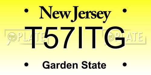 T57ITG New Jersey License Plate