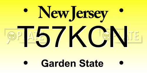 T57KCN New Jersey License Plate