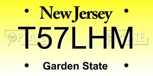T57LHM New Jersey License Plate