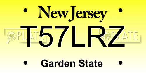 T57LRZ New Jersey License Plate