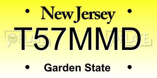 T57MMD New Jersey License Plate