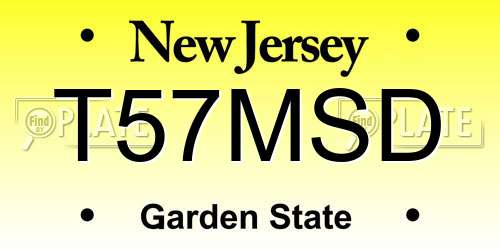 T57MSD New Jersey License Plate