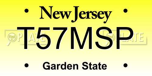 T57MSP New Jersey License Plate