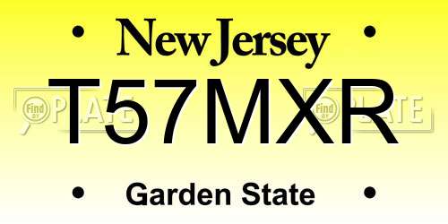 T57MXR New Jersey License Plate