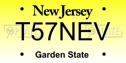 T57NEV New Jersey License Plate