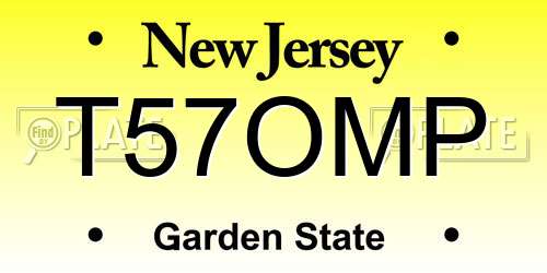 T57OMP New Jersey License Plate