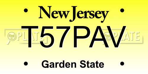 T57PAV New Jersey License Plate