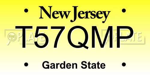 T57QMP New Jersey License Plate