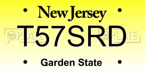 T57SRD New Jersey License Plate