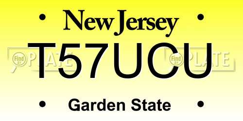 T57UCU New Jersey License Plate