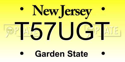 T57UGT New Jersey License Plate