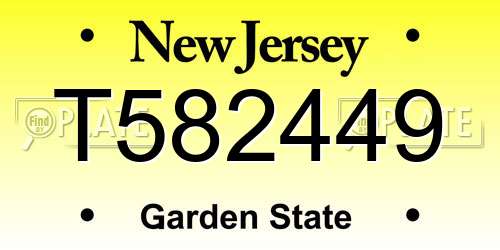 T582449 New Jersey License Plate