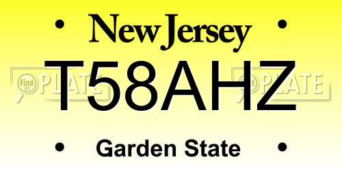 T58AHZ New Jersey License Plate