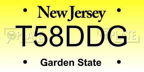 T58DDG New Jersey License Plate