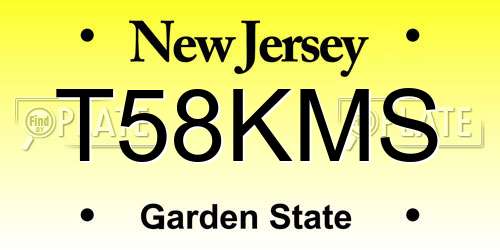 T58KMS New Jersey License Plate