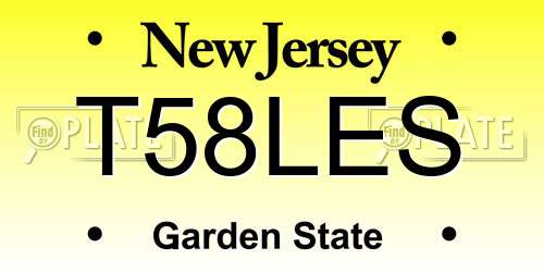 T58LES New Jersey License Plate